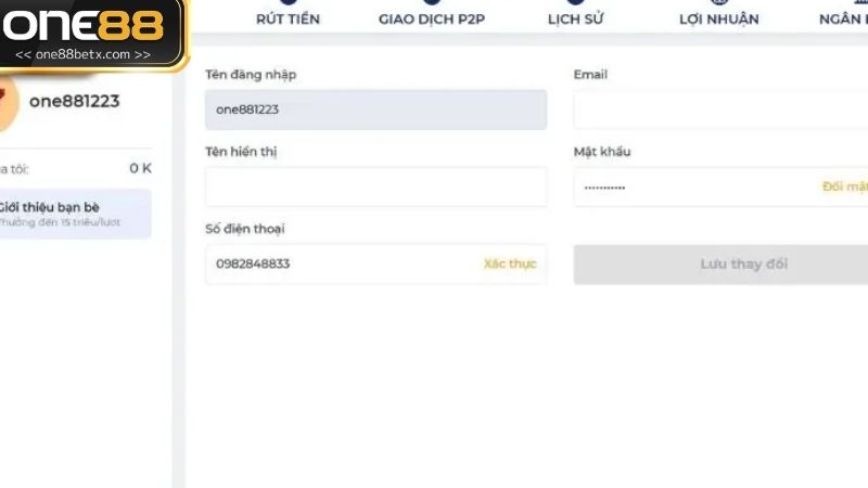 Hướng dẫn thao tác rút tiền ONE88 qua ngân hàng