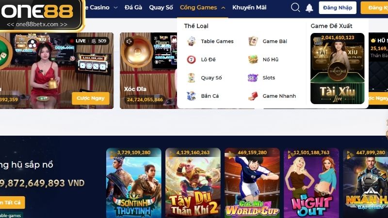 Đa dạng game hấp dẫn