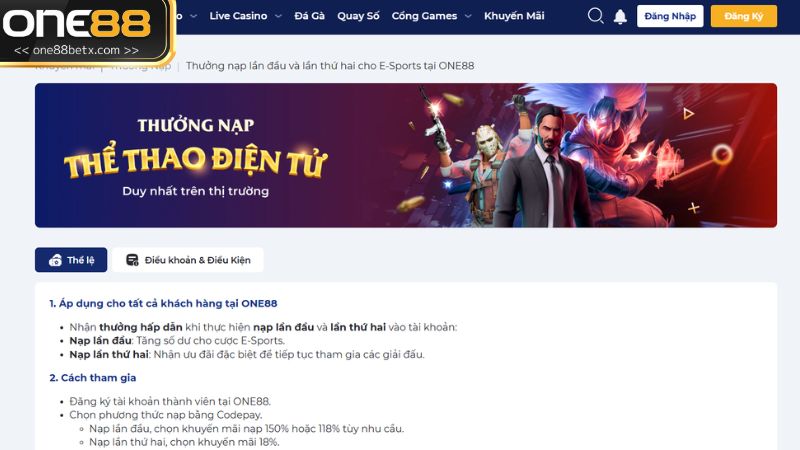 Tham gia cá cược Esports để nhận thưởng hoàn tiền lên đến 0.3%